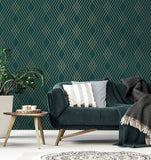 FD43613 Shard Evergreen Trellis Wallpaper