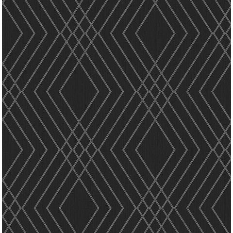 FD43614 Shard Black Trellis Wallpaper