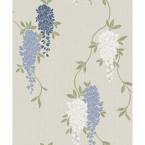 FD43674 Aisla Blue Wisteria Wallpaper