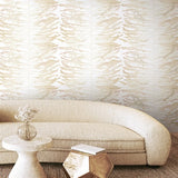 FM1041 Leaf Column Taupe Wallpaper