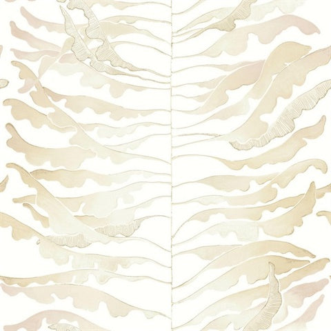 FM1041 Leaf Column Taupe Wallpaper