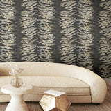 FM1042 Leaf Column Black Wallpaper