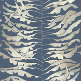 FM1043 Leaf Column Navy Blue Wallpaper