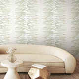 FM1045 Leaf Column Green Wallpaper