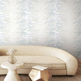 FM1046 Leaf Column Spa Blue Wallpaper