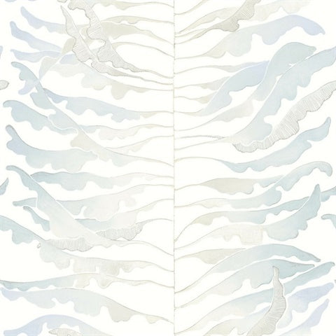 FM1046 Leaf Column Spa Blue Wallpaper