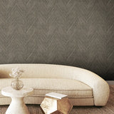 FM1051 Thatched Chevron Charcoal Wallpaper