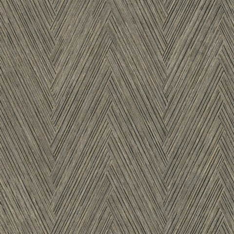 FM1051 Thatched Chevron Charcoal Wallpaper