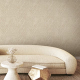 FM1053 Thatched Chevron Terracotta Wallpaper