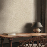 FM1053 Thatched Chevron Terracotta Wallpaper