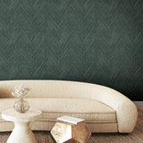 FM1054 Thatched Chevron Bottle Green Wallpaper