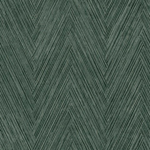 FM1054 Thatched Chevron Bottle Green Wallpaper