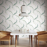 FM1095 Ink Flow Green Wallpaper