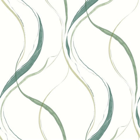 FM1095 Ink Flow Green Wallpaper