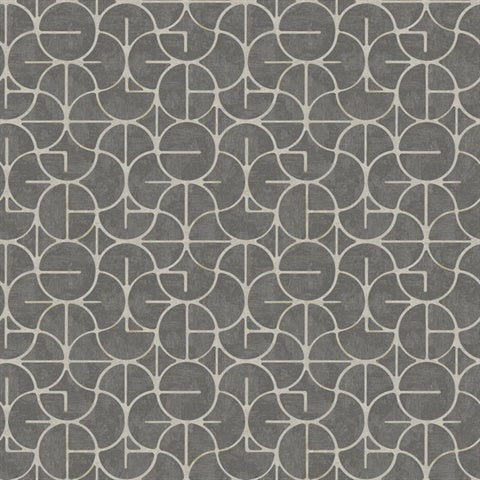 FM1104 Looking Glass Charcoal Wallpaper