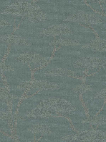 FS72000 Chinoiserie Tree Motif Green Wallpaper