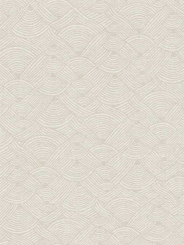 FS72003 Geo Swirl Motif Beige White Wallpaper