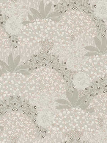 FS72015 Forest Bloom Motif Taupe Pink Wallpaper