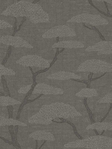 FS72018 Chinoiserie Tree Motif Charcoal Wallpaper