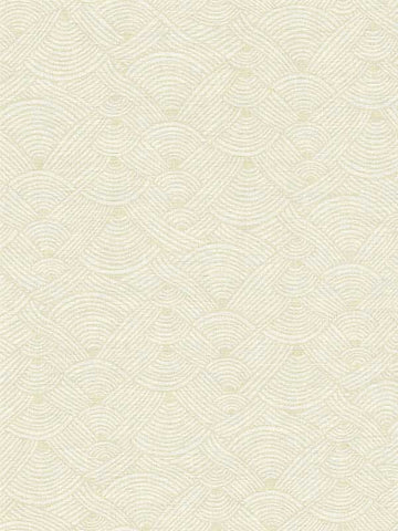 FS72025 Geo Swirl Motif Cream White Wallpaper