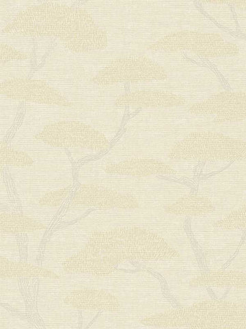 FS72026 Chinoiserie Tree Motif Beige Brown Wallpaper