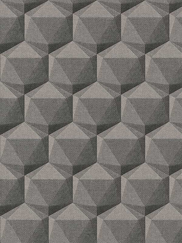 FS72027 Geometric Motif Beige Grey Black Wallpaper