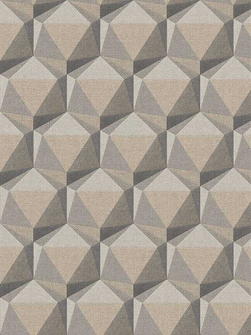FS72028 Geometric Motif Beige Cream Grey Wallpaper