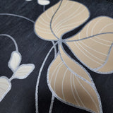 8226, WD2913 Floral black beige plants leaves botanical signature flourish Wallpaper rolls 3D