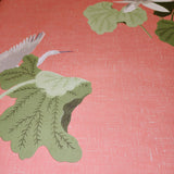 12346, FJ40011 Floral pink green white lotus flowers leaves botanical cranes Wallpaper rolls 3D