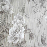 Z78018 Floral tan gold metallic pearl white flower plant textured faux fabric Wallpaper