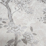 Z3447 Floral tan gray gold metallic apple tree branches birds textured wallpaper rolls