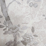 Z3447 Floral tan gray gold metallic apple tree branches birds textured wallpaper rolls
