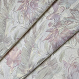 Z80015 Floral tropical pastel green pink ivory gold metallic flowers textured wallpaper