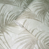 Z66826 Floral tropical satin ivory brown gold metallic palm leaves modern wallpaper 3D