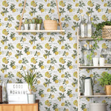 G45409 Citron Botanical Wallpaper