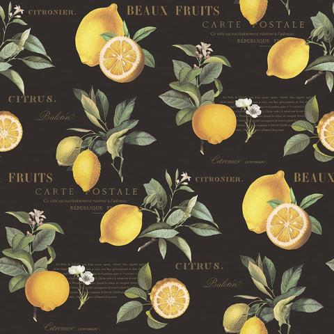 G45411 Citron Botanical Wallpaper 