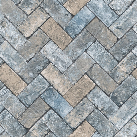 G45425 Herringbone Brick Wallpaper 