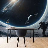 G45470 Space 8 Panel Blue Mural