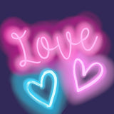 G45471 Neon Love 6 Panel Pink Mural
