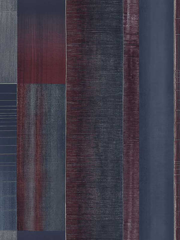 G56573 Agen Stripe Navy Cranberry Wallpaper
