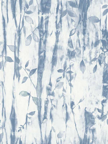 G78232 Batik Leaves Blue Wallpaper
