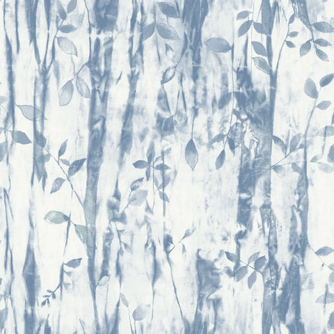 G78232 Batik Leaves Blue Wallpaper