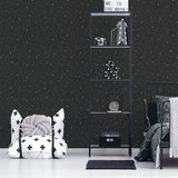G78407 Space Sidewall Black Glitter Wallpaper