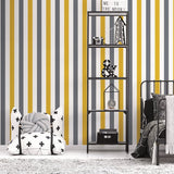 G78551 2 color Awning Stripe Yellow Wallpaper