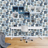 G78559 Dinosaurs Blue Wallpaper