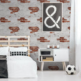 G78563 Exposed Brick Grey Wallpaper