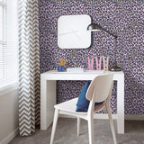 G78566 Fun Leopard Purple Wallpaper