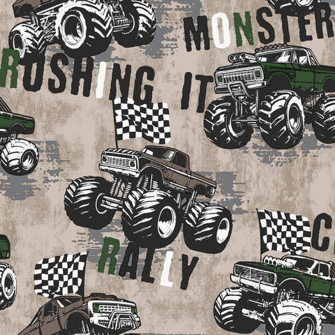 G78569 Monster Trucks Beige Wallpaper