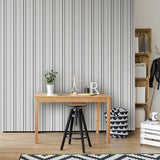 G78572 Multi Stripe Grey Wallpaper