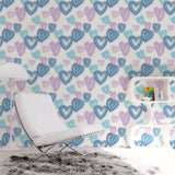 G78576 Neon Hearts Blue Wallpaper